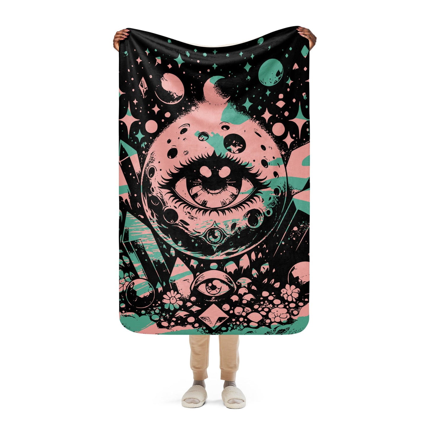 Sherpa blanket-Space eyes - LoveLocsLiving