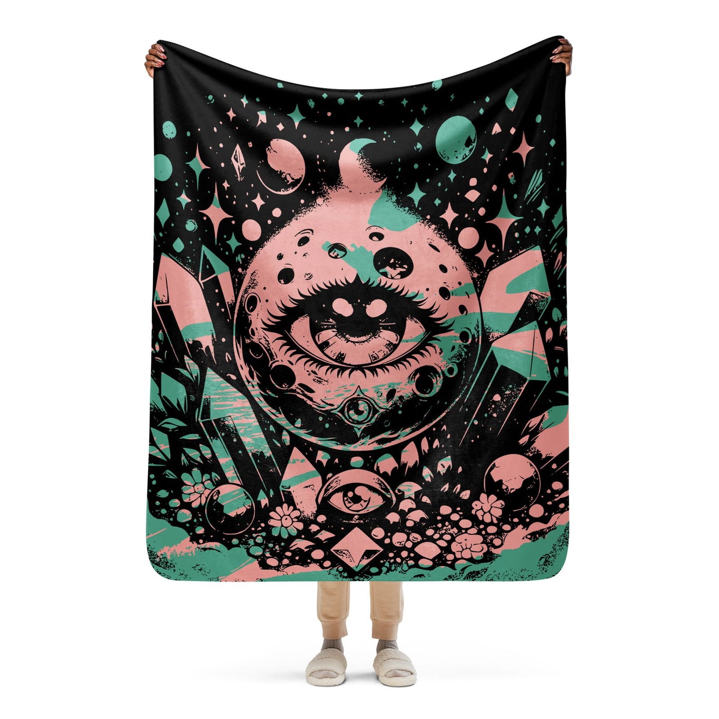 Sherpa blanket-Space eyes - LoveLocsLiving